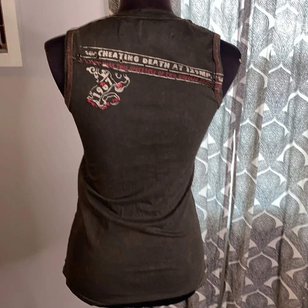 Salvage Black and Red Graphic Tank Top - Picture 6 of 9